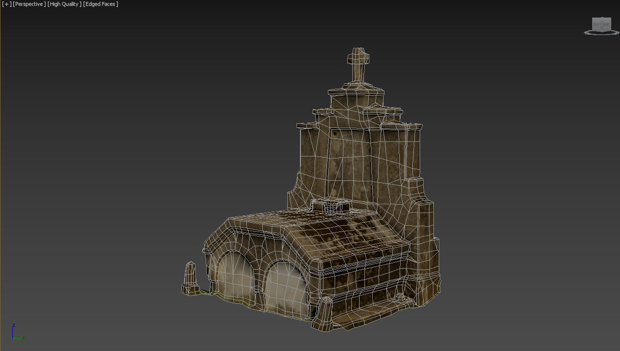 6x Grave crypt and crosses - cemetery colection Low-poly 3D model_42