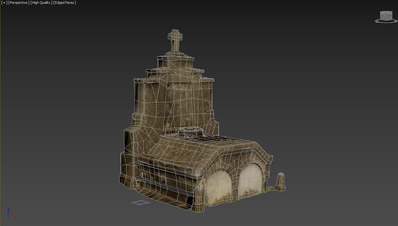 6x Grave crypt and crosses - cemetery colection Low-poly 3D model_45