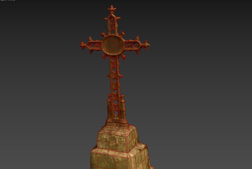 6x Grave crypt and crosses - cemetery colection Low-poly 3D model_18