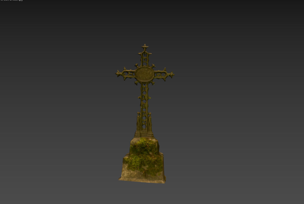 6x Grave crypt and crosses - cemetery colection Low-poly 3D model_22