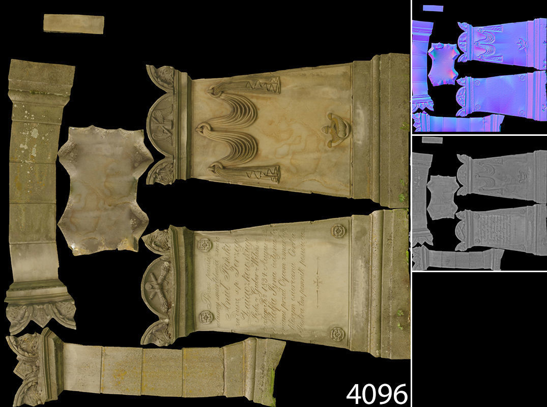 6x Grave crypt and crosses - cemetery colection Low-poly 3D model_59