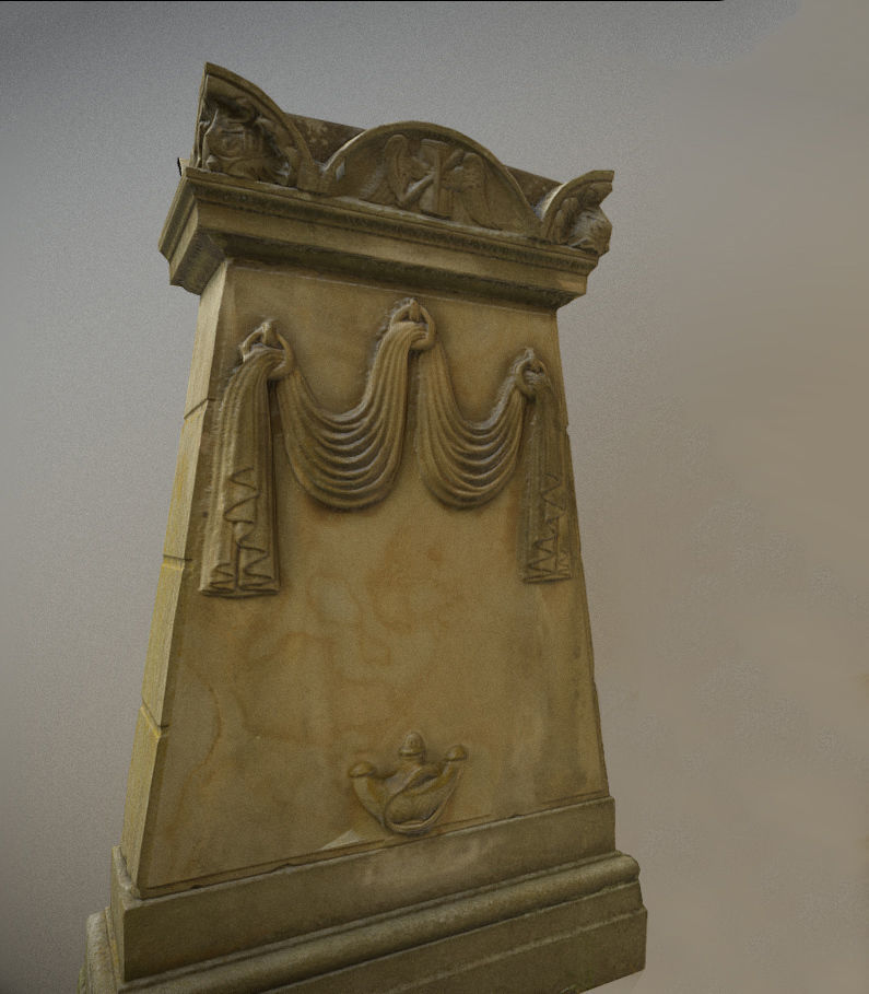 6x Grave crypt and crosses - cemetery colection Low-poly 3D model_8