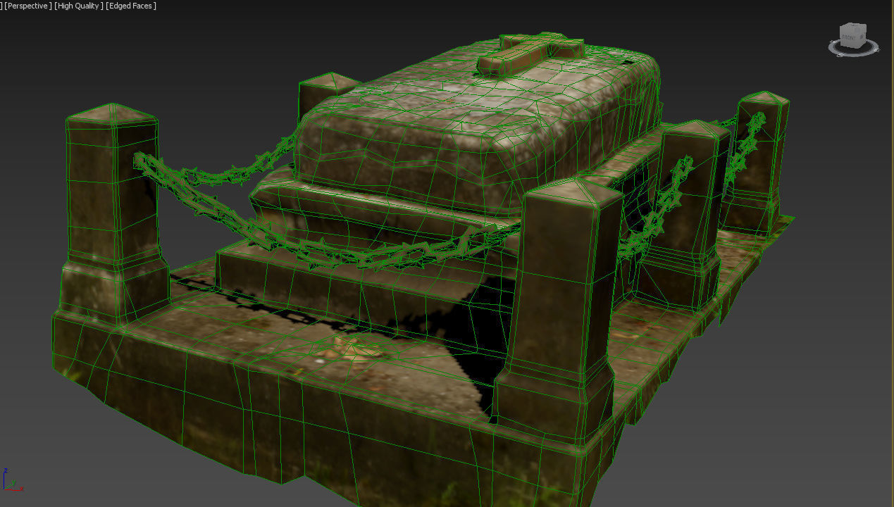 6x Grave crypt and crosses - cemetery colection Low-poly 3D model_25