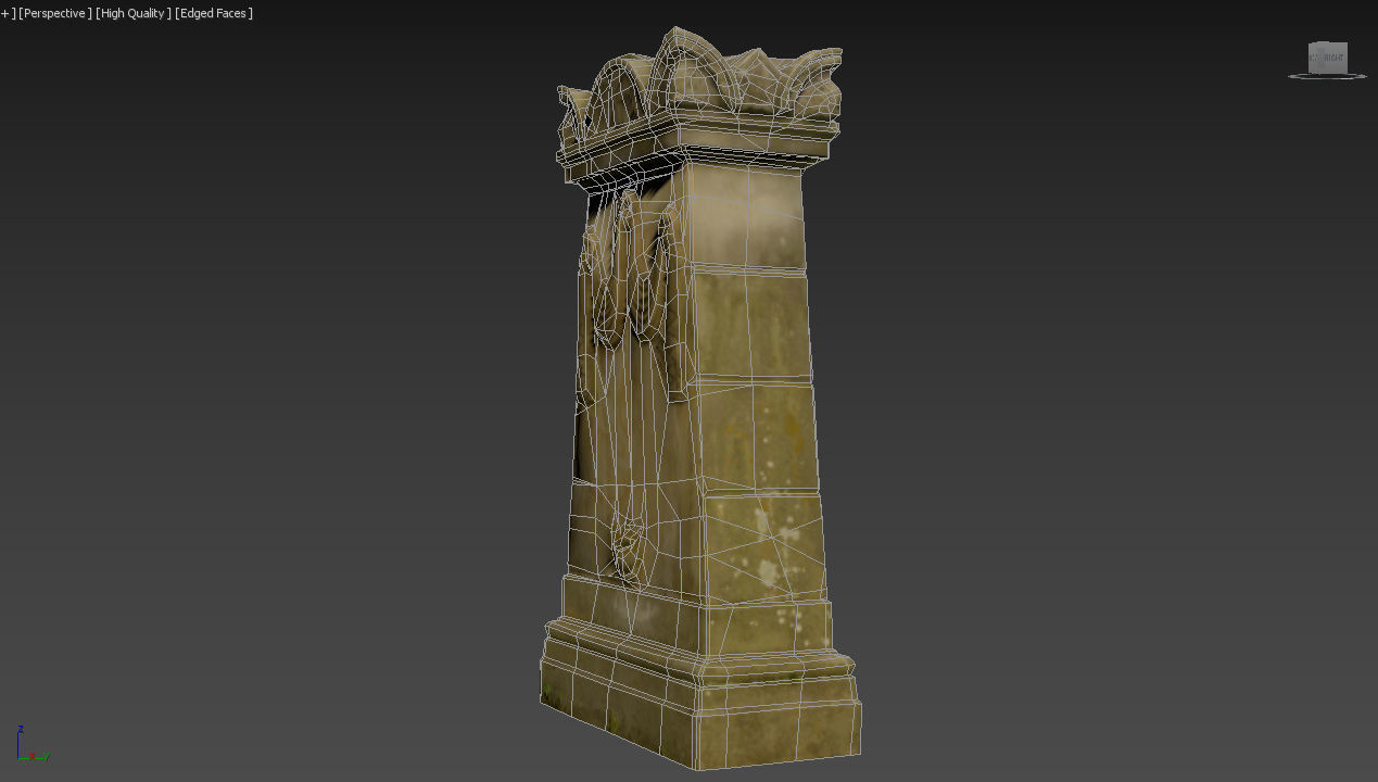 6x Grave crypt and crosses - cemetery colection Low-poly 3D model_30