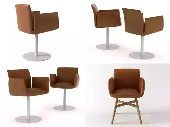 Jalis four leather chairs