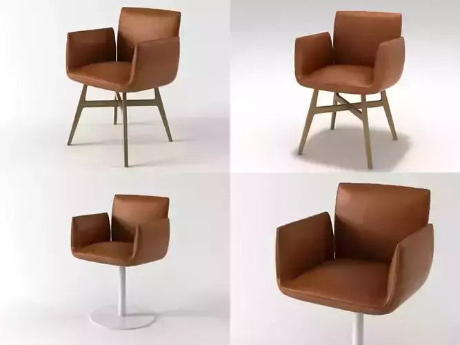 Jalis four leather chairs
