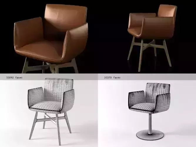 Jalis four leather chairs