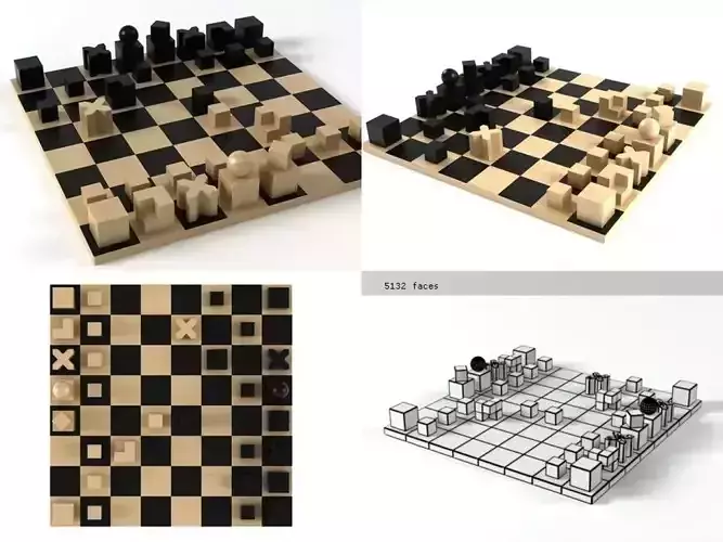 Bauhaus chess pieces