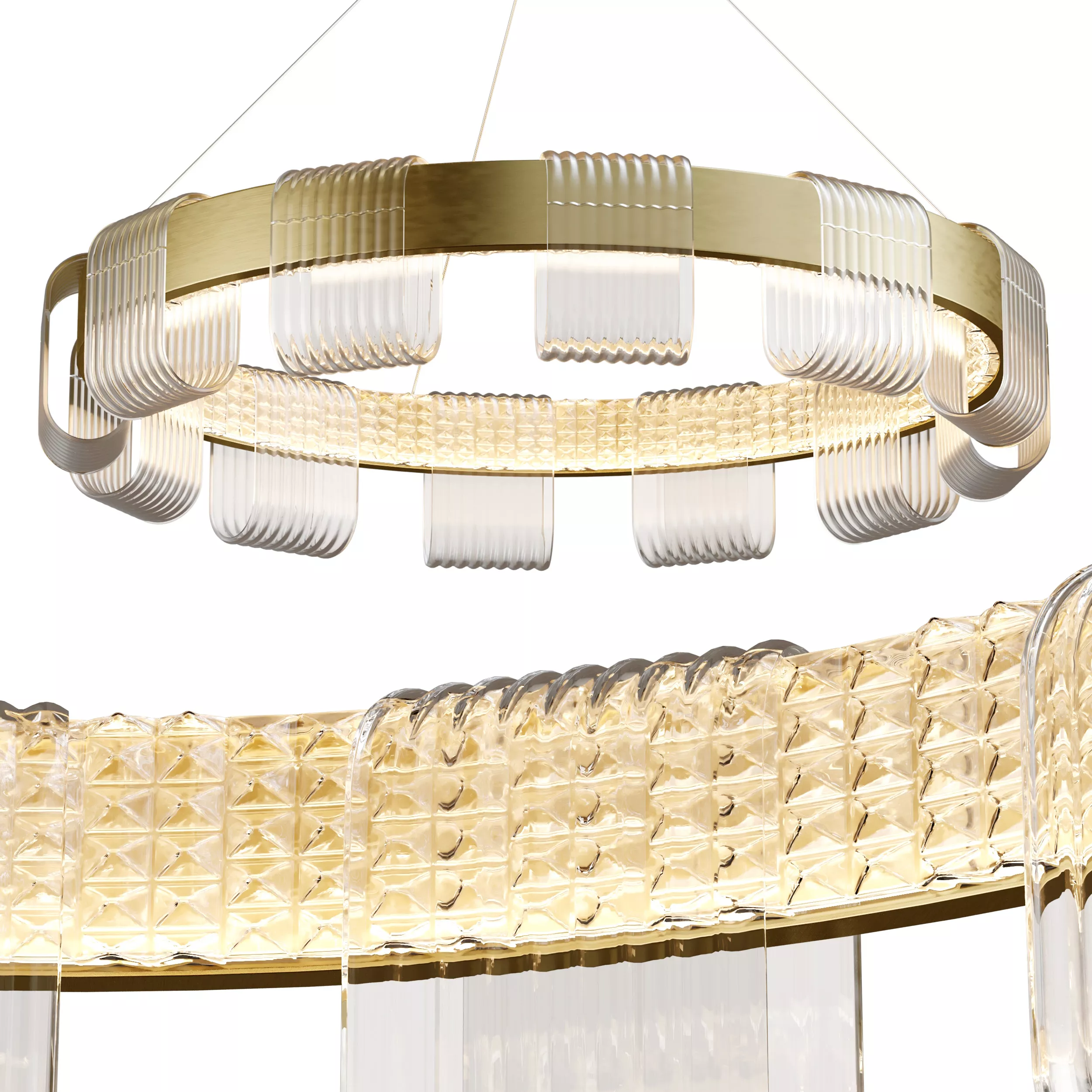 Saturno LED Chandelier Low-poly 3D model