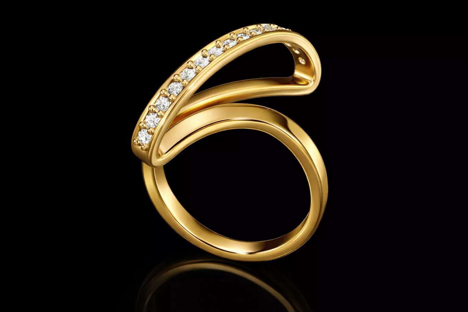 Ring Gold Diamonds 3d model 3D print model