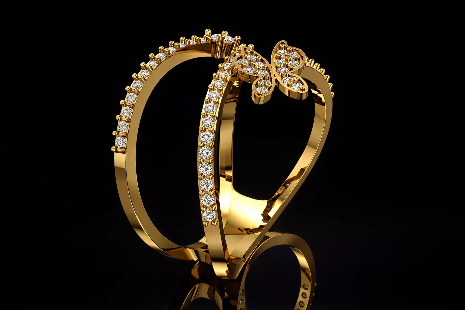 Ring Gold Diamonds 3d model 3D print model
