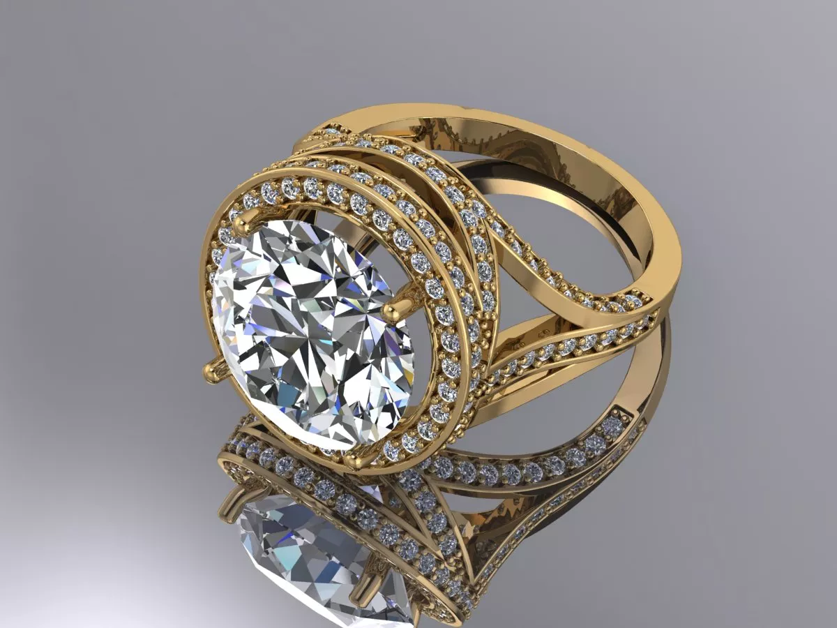 Ring Gold Diamonds 3d model 3D print model