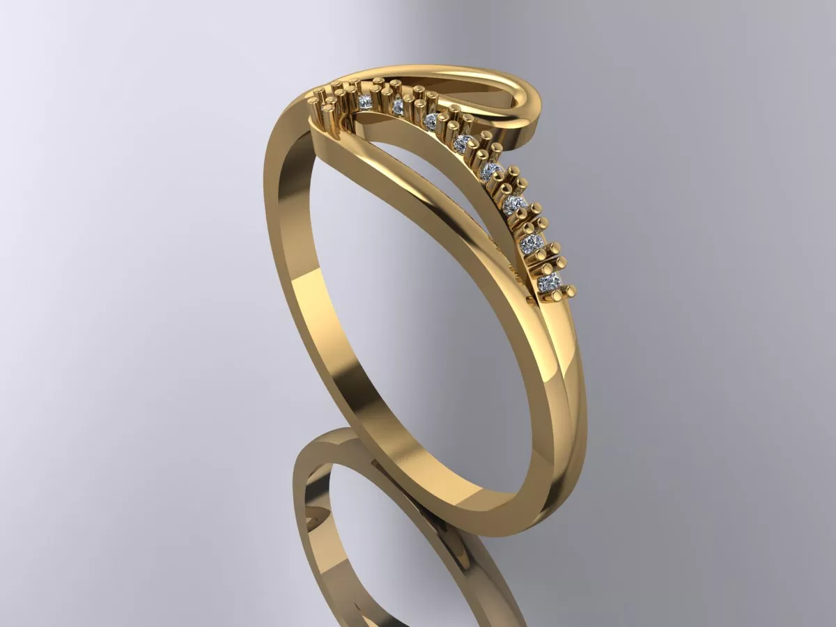 Ring Gold Diamonds 3d model 3D print model