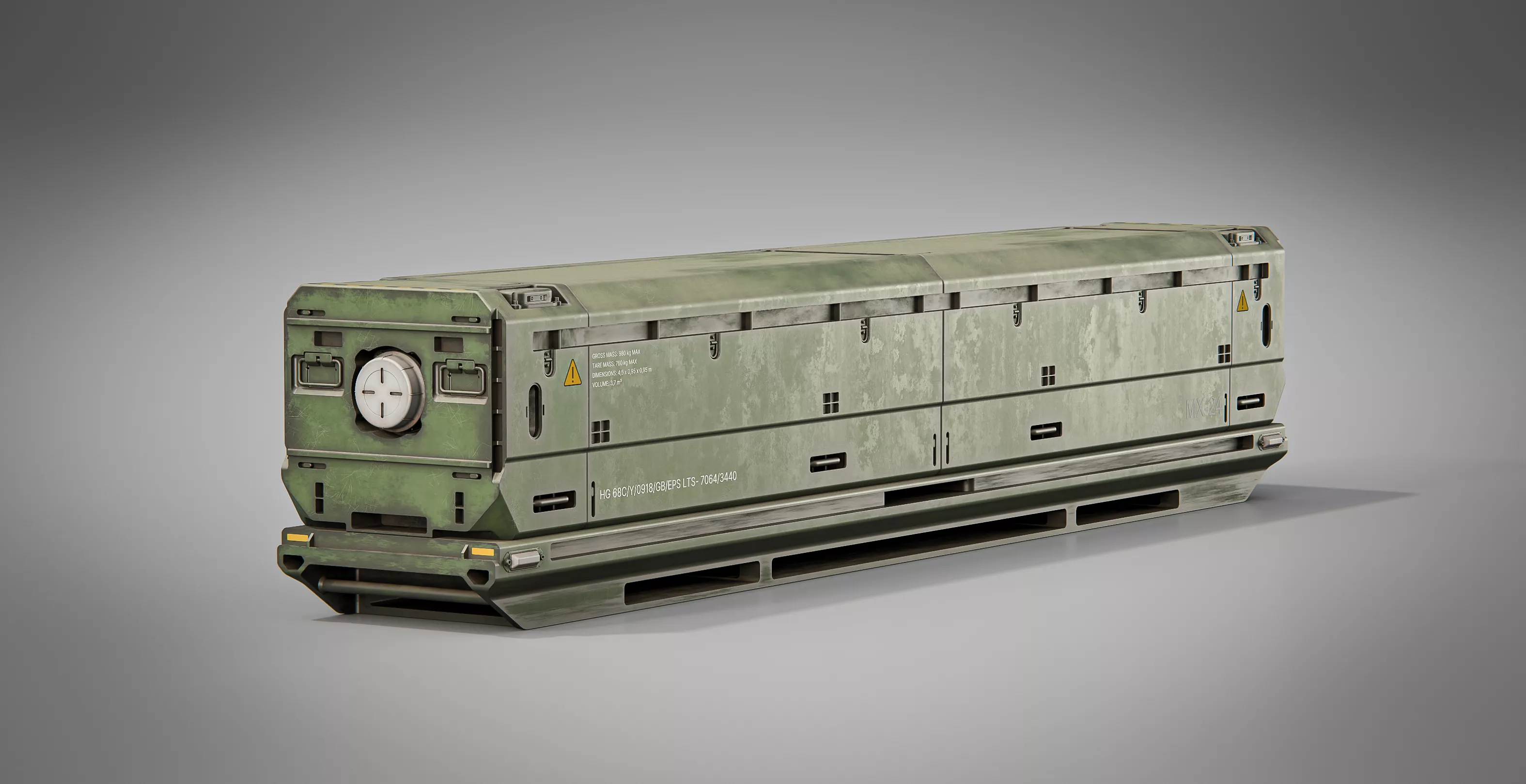 Sci Fi Missile Crate 3D model