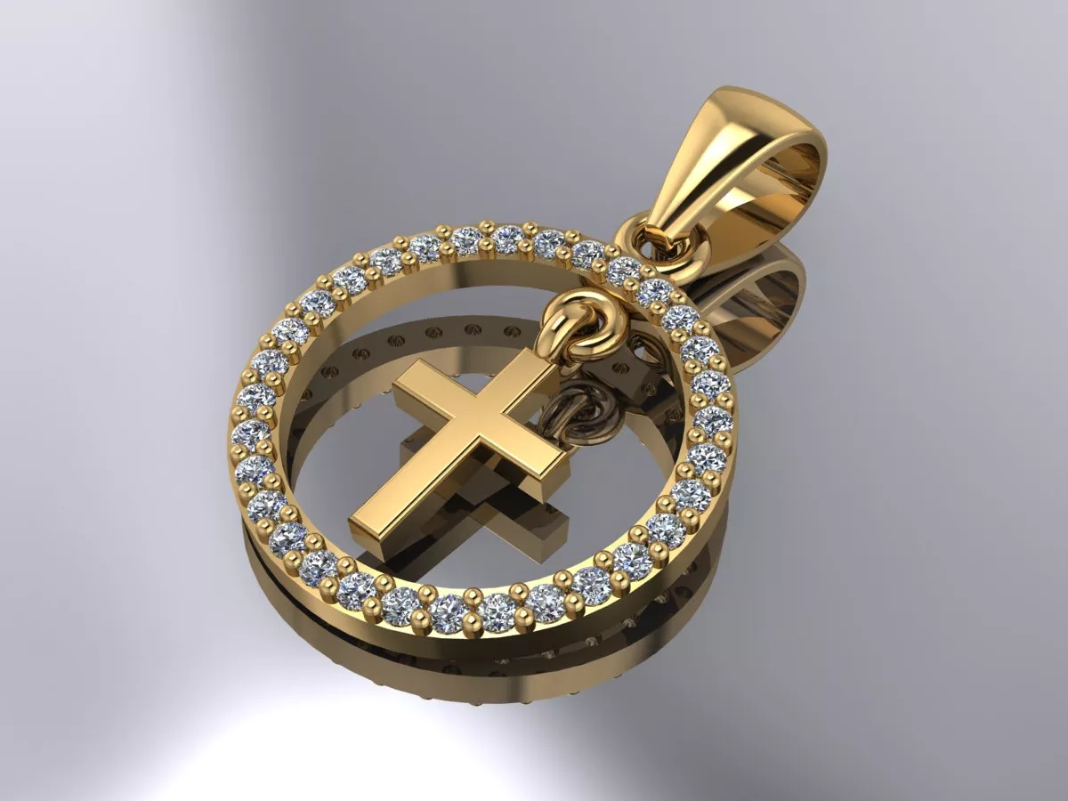 Cross Pendant Gold 3d model 3D print model