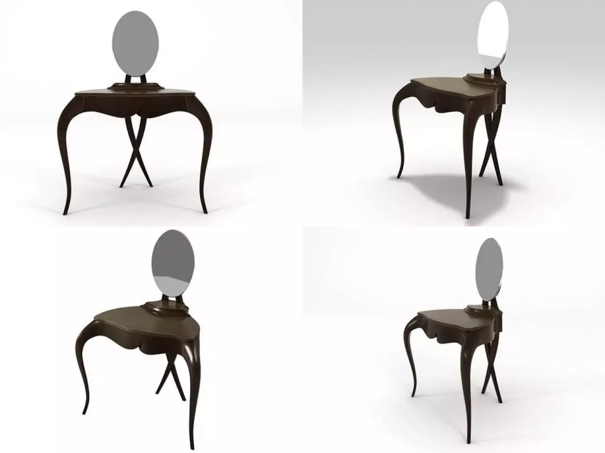 76-0050 dressing table with mirror 3D model_0