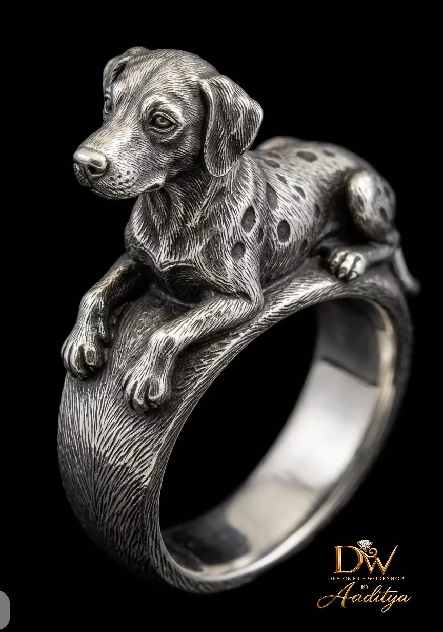 Dalmatian Dog Puppy Ring 3D print model