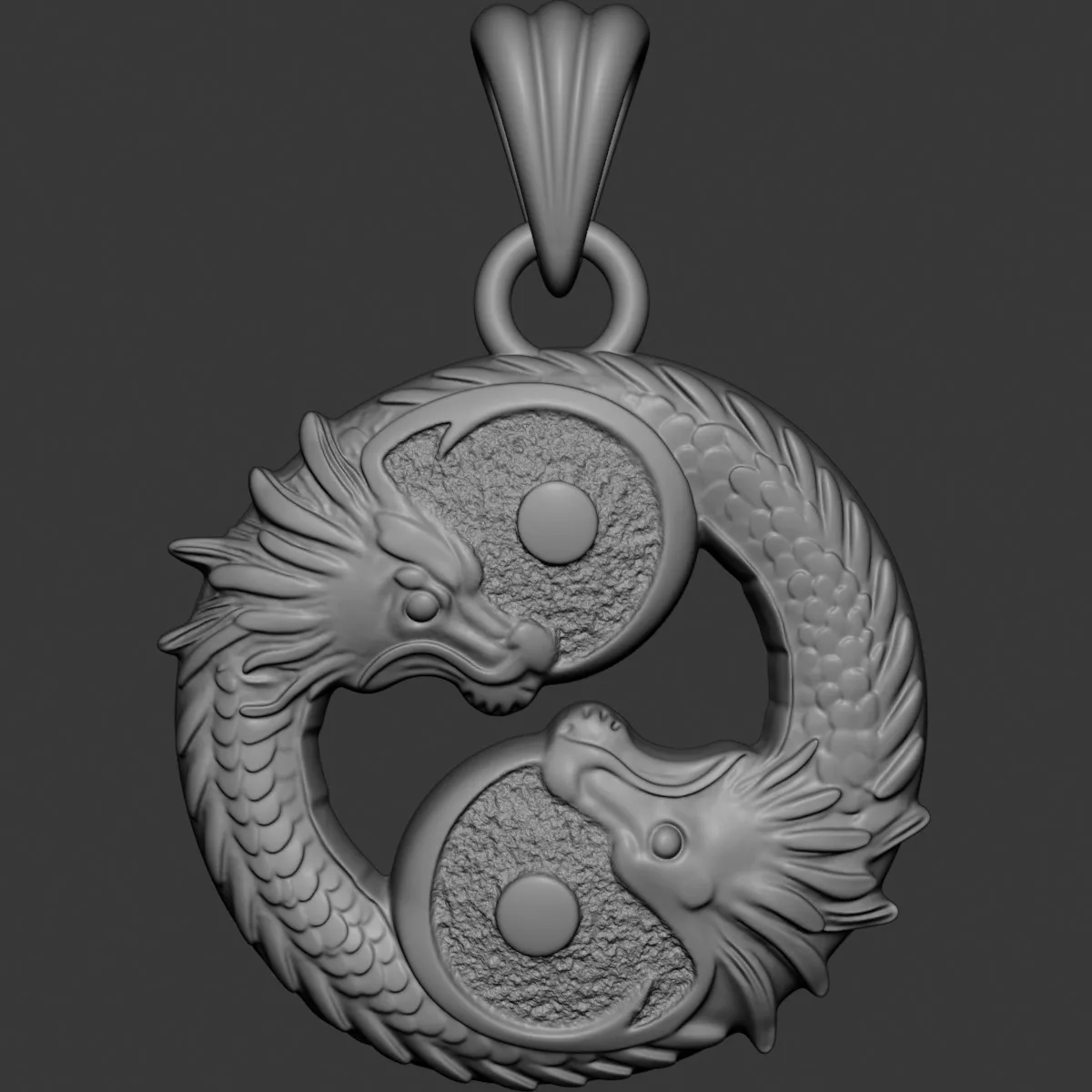 Pendant Yin Yang Dragons 3D print model