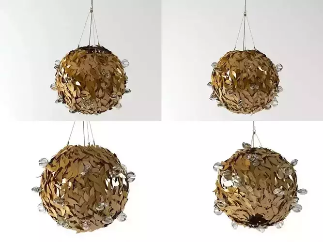 Norma gold leaf pendant light 3D model