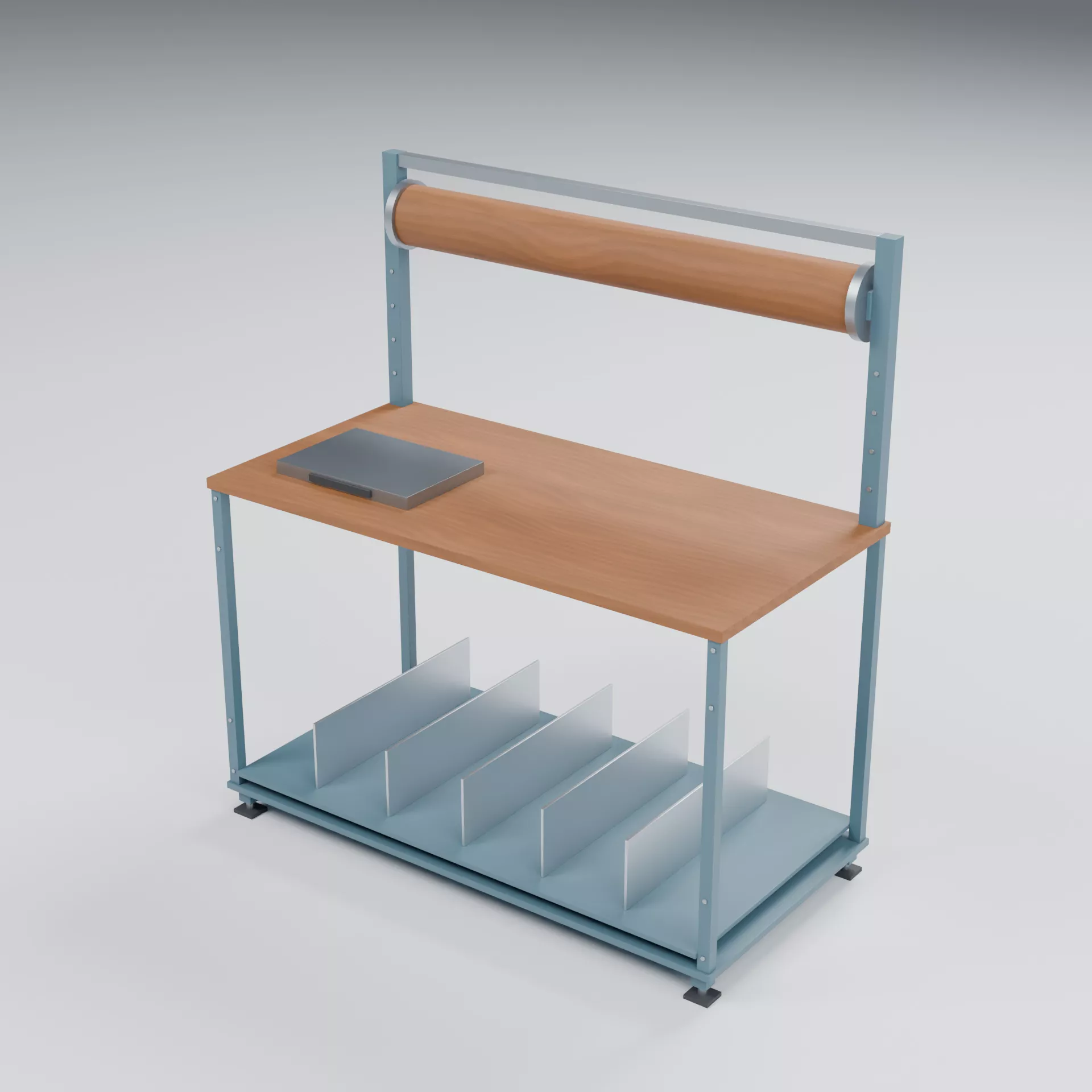 Parcel Packing Station with Paper Dispenser 3D model