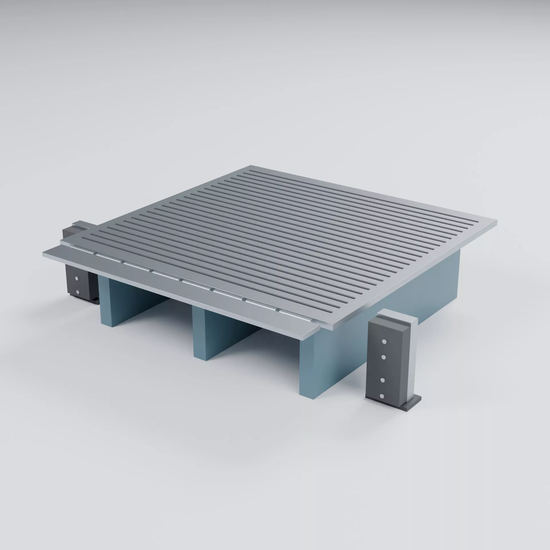 Loading Dock Leveler with Hinged Lip and Bumpers 3D model