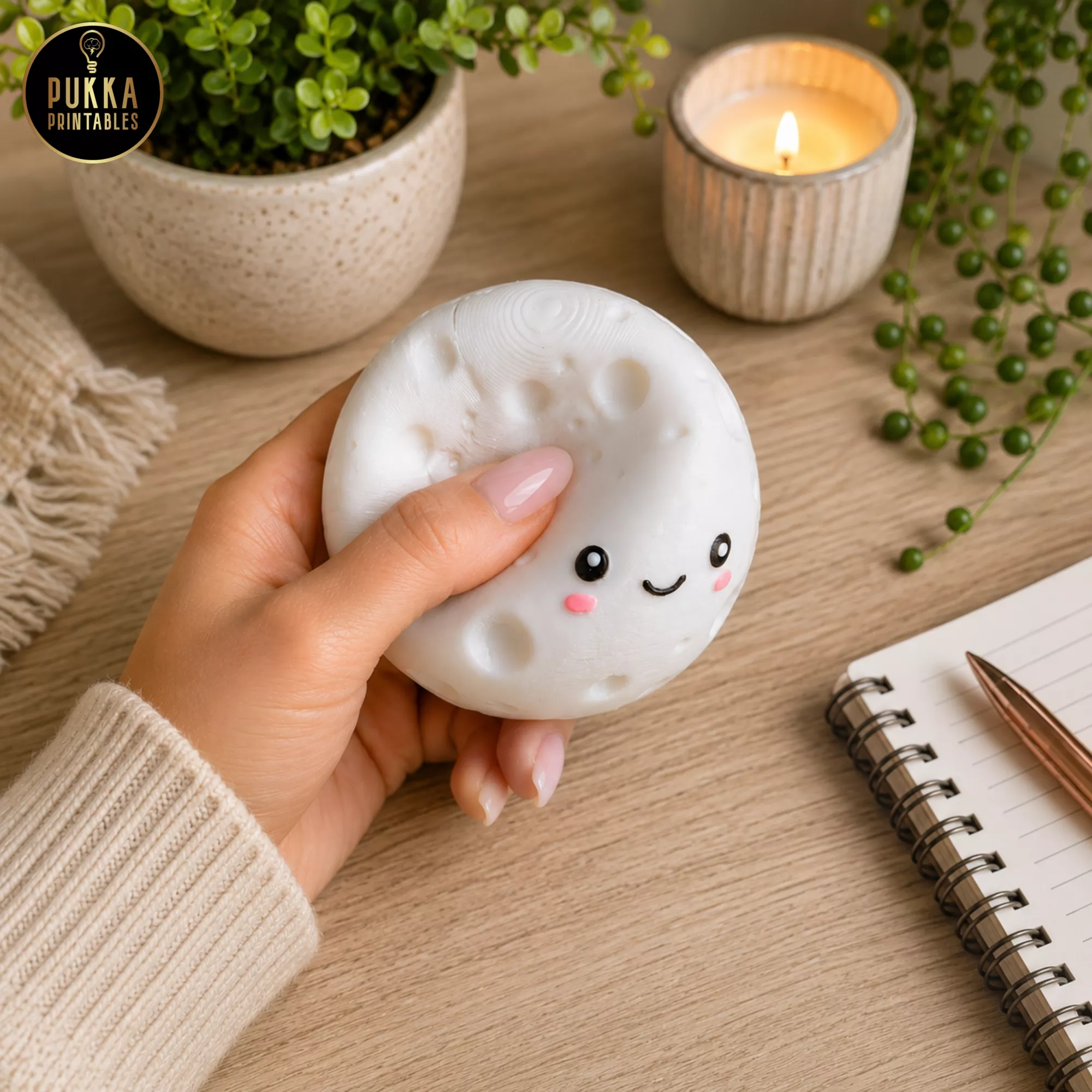 Moon Squishy TPU 3D Printable Fidget Toy STL 3D print model