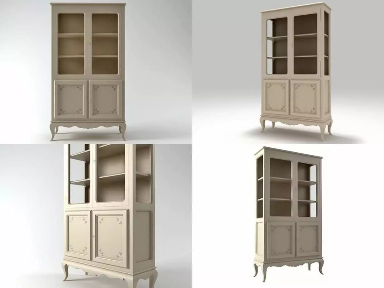 8551 bookcase with doors and drawers 3D model_0