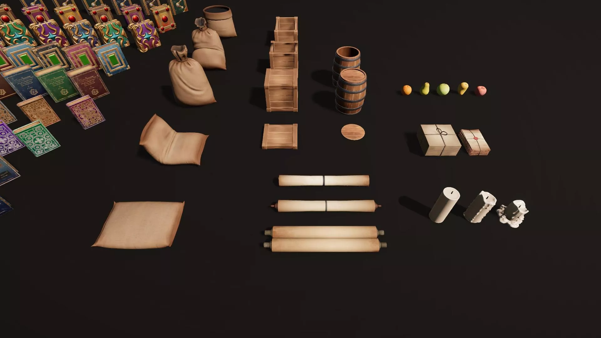 Alchemist room prop pack Low-poly 3D model