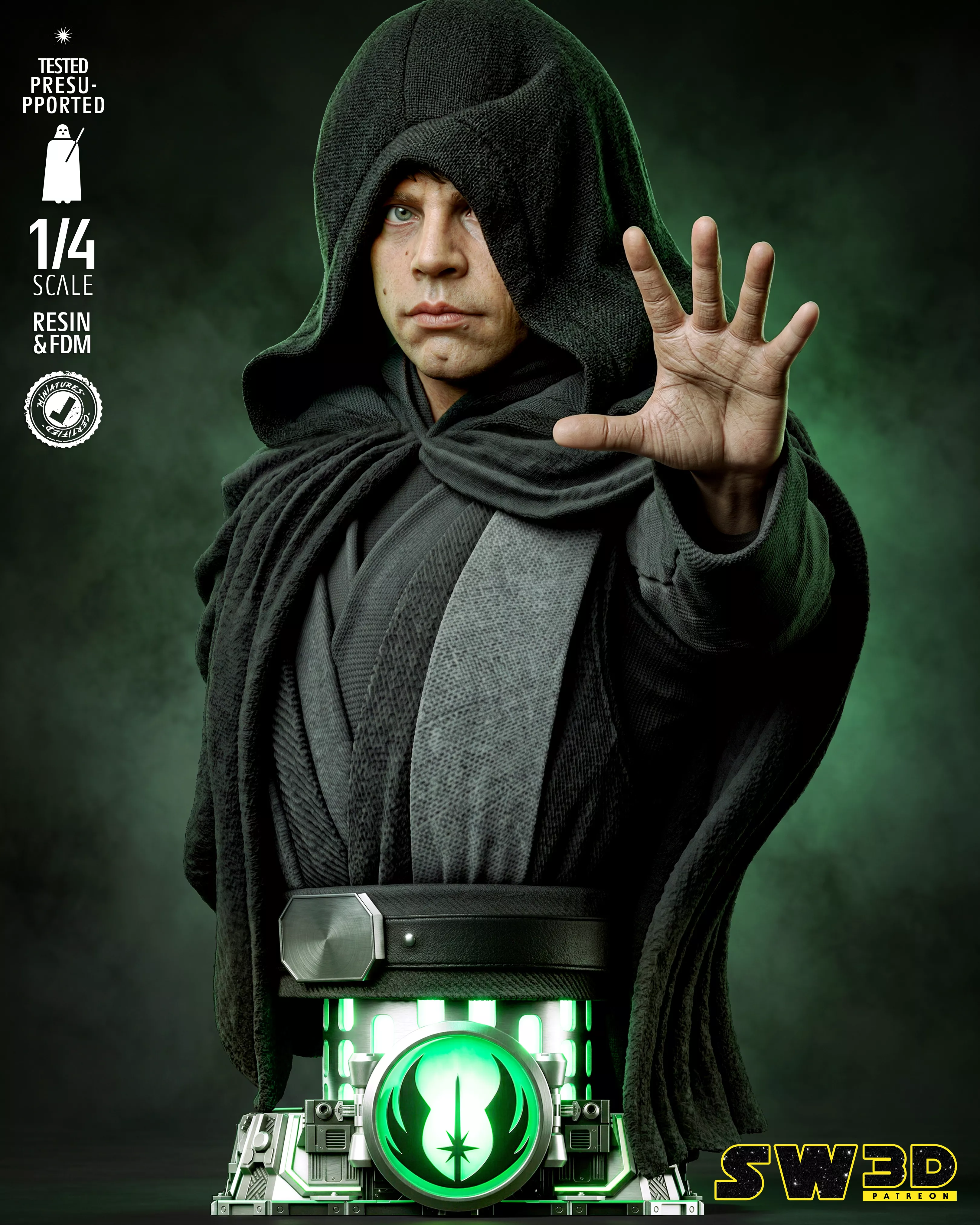 STAR WARS Luke Skywalker Bust 3D print model