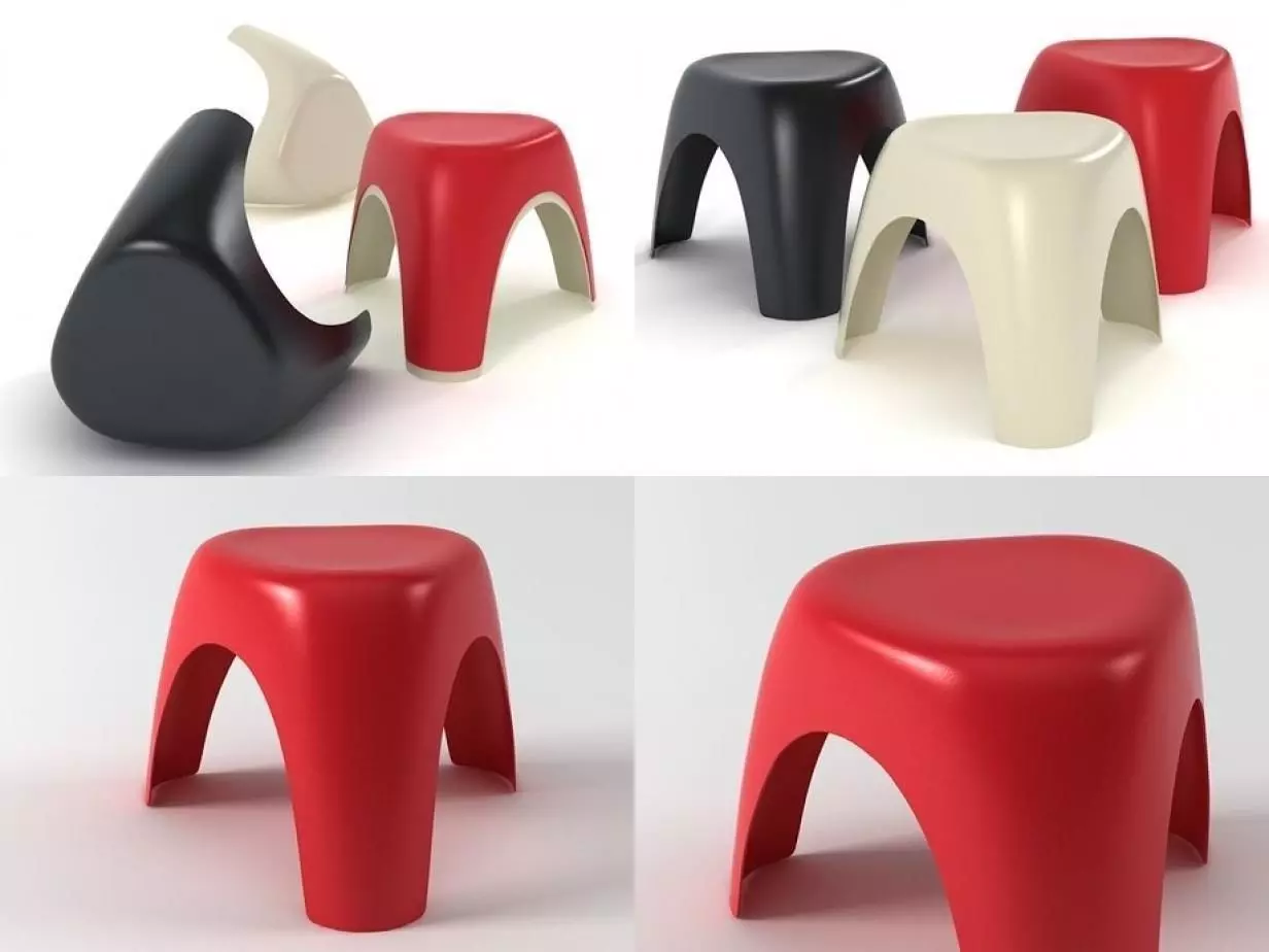 Elephant stool 3D model_0