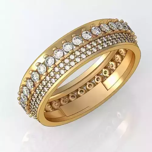 Ring33 gold wedding band with diamonds