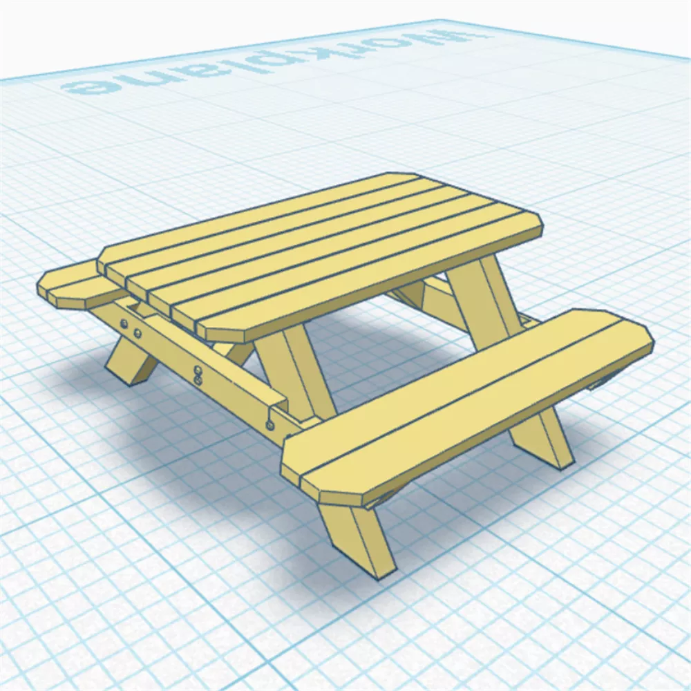 OO Gauge Picnic Table 3D print model
