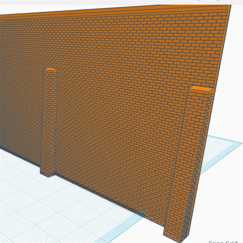 OO Gauge Brick Wall 3D print model