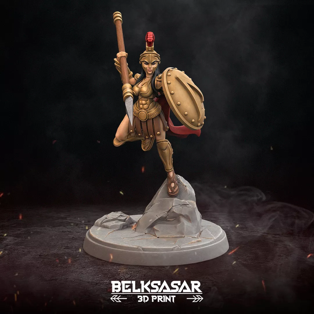 Female Greek Warriors - Golden Shield Hoplites A 3D print model