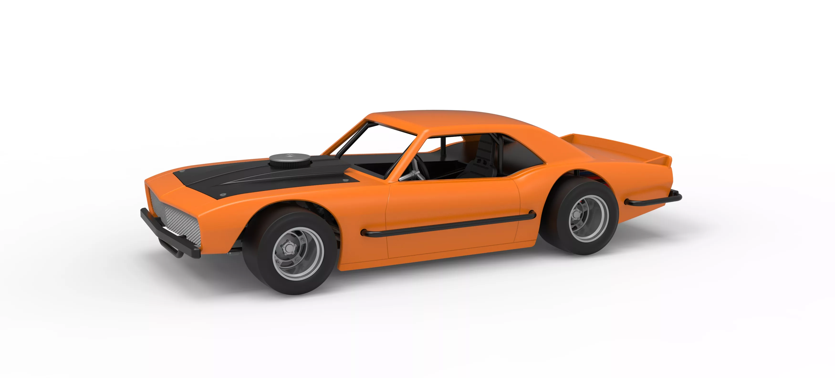 Vintage Asphalt Modified stock car V12 Scale 1 to 25 3D print model