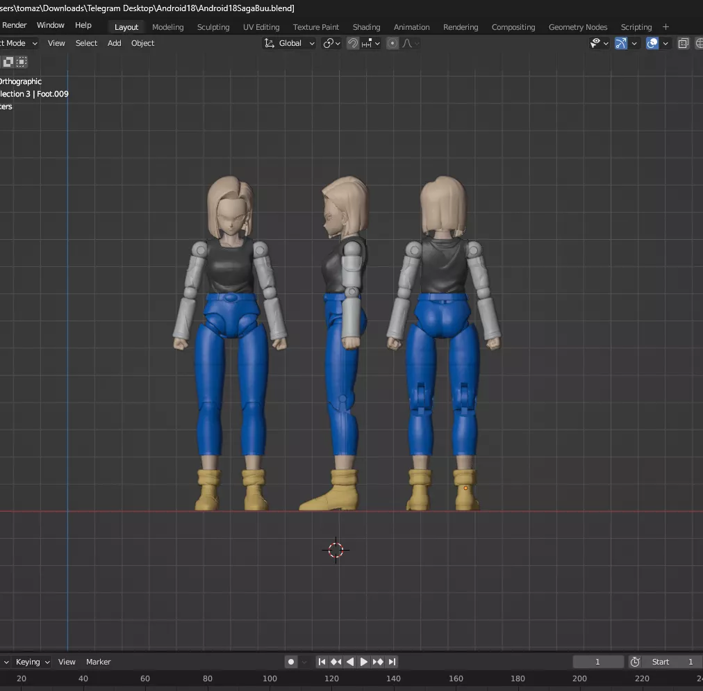 Android 18 buu saga body custom shf 3D print model