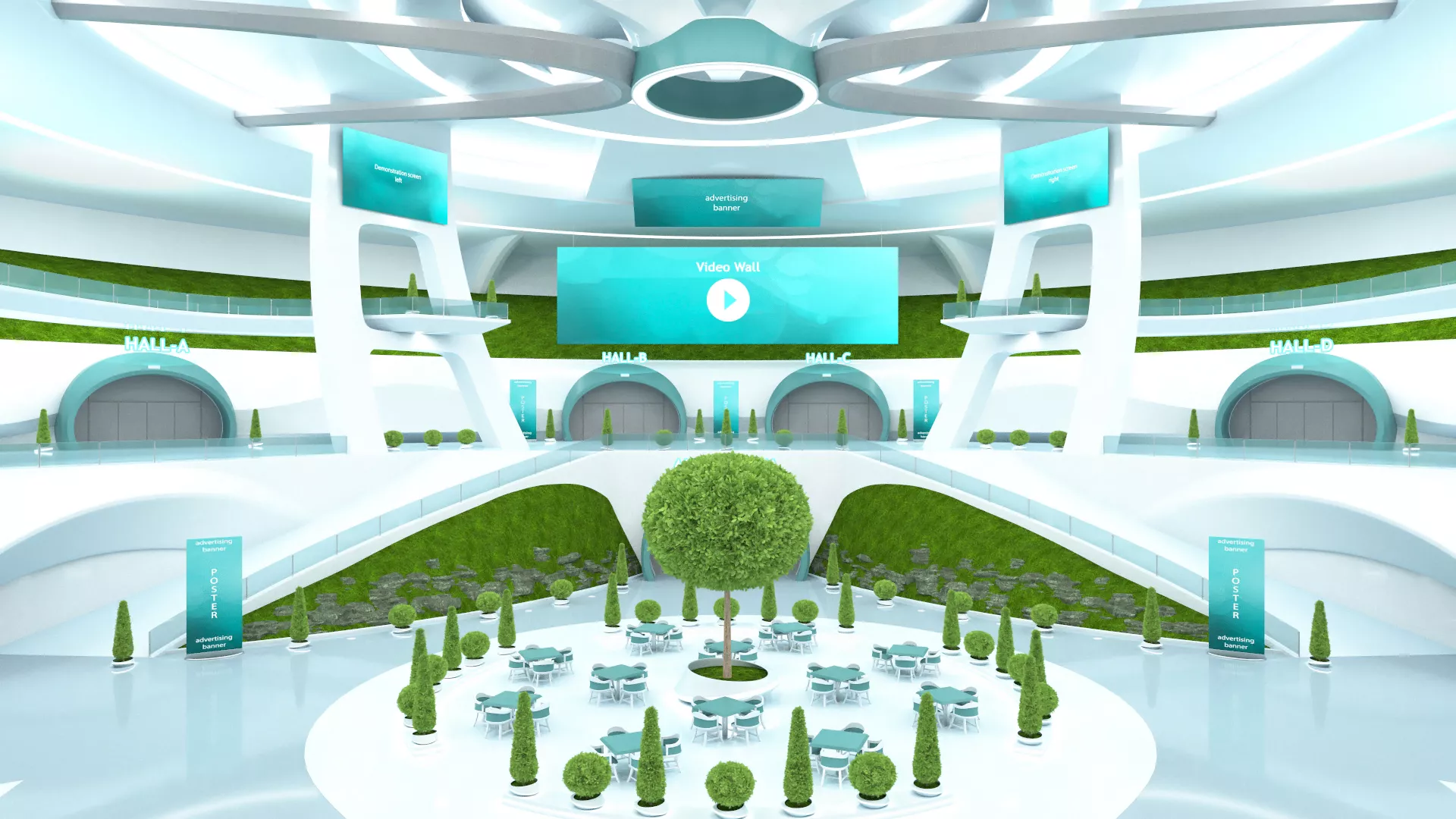 Futuristic E-Congress Lobby 3D Model 3D model