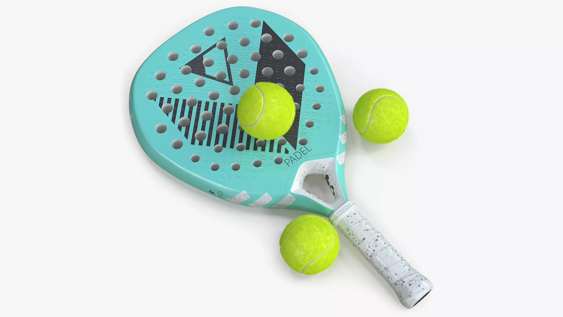 Professional Padel Racket with Balls Set Fur 3D model