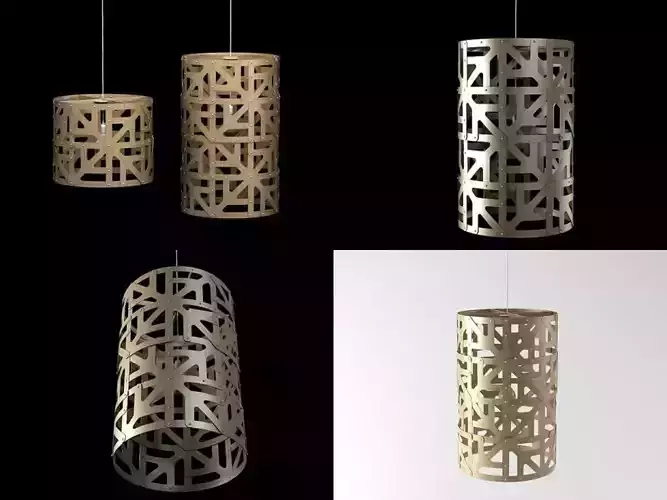 Ulu series of wooden lamps 3D model