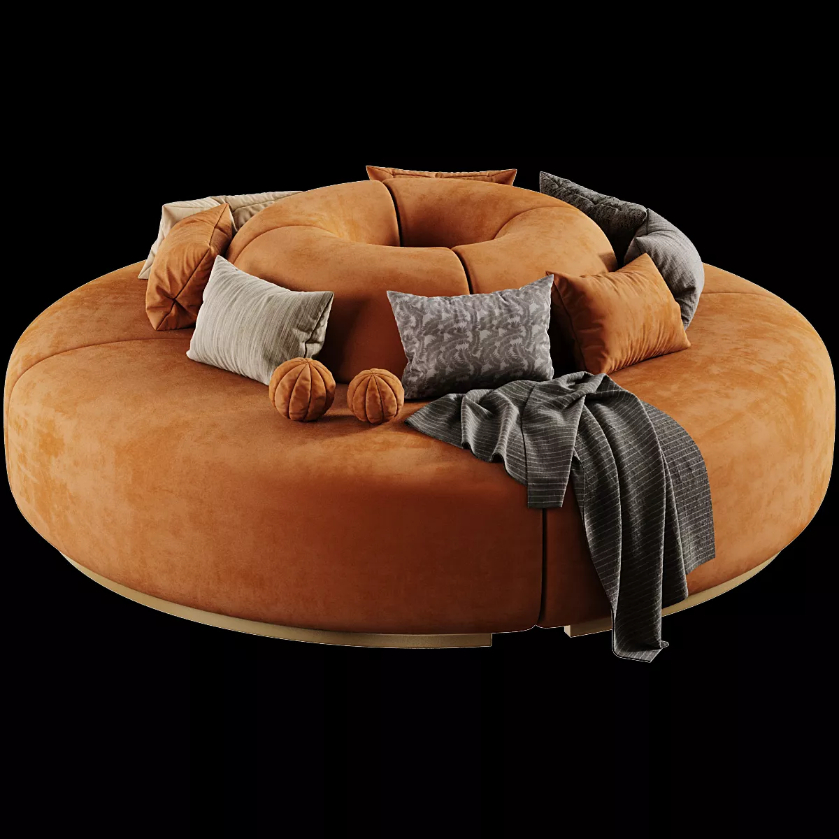 Colette - Circle Sofa Rust 3D model
