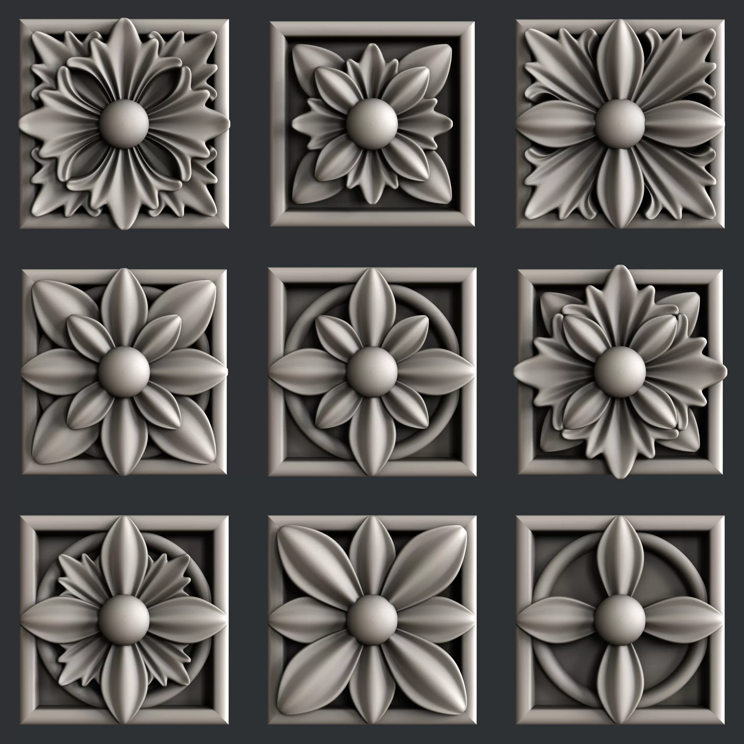 3d STL models for CNC router or 3dprinter decor 3D model