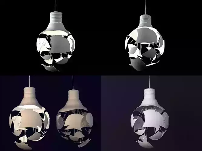 Scheisse light bulb with skull cut out of it 3D model Scheisse light bulb with skull cut out of it 3D model