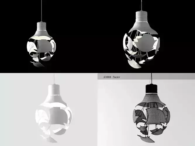 Scheisse light bulb with skull cut out of it