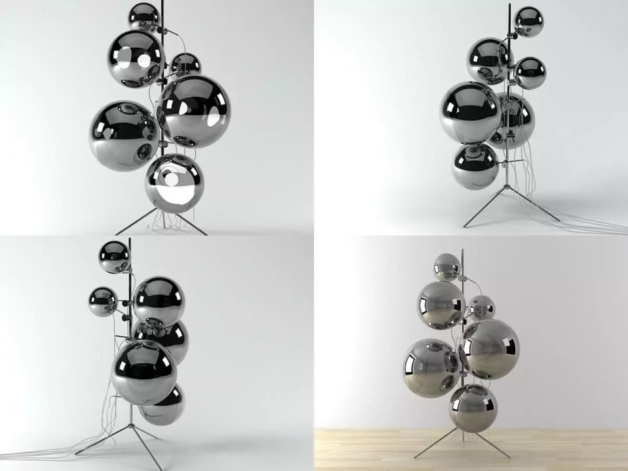 Mirror Ball Stand 3D model_1