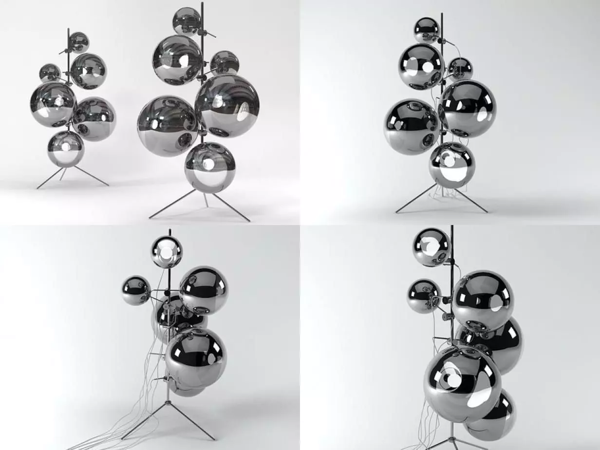 Mirror Ball Stand 3D model_0
