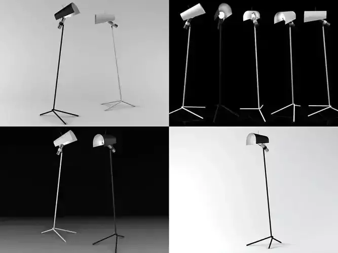 Claritas four different floor lamps 3D model