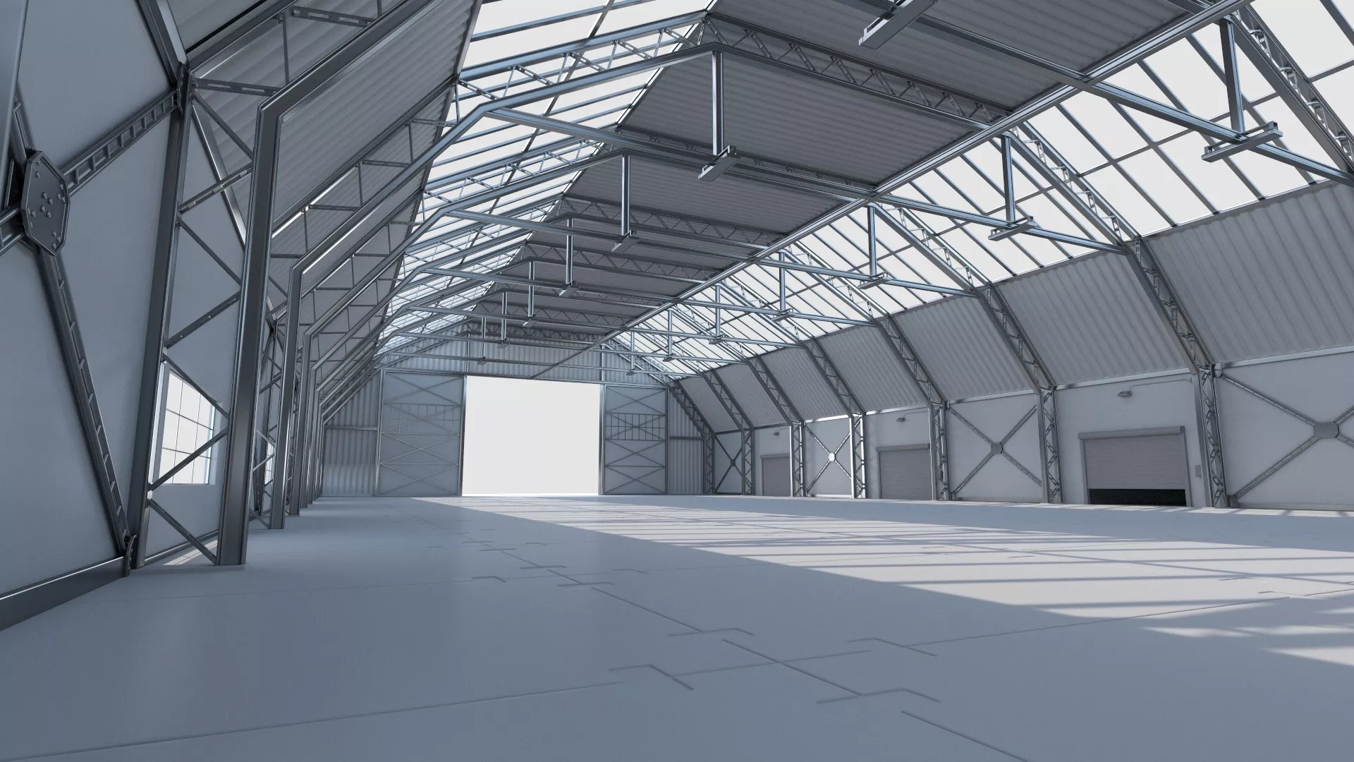 Warehouse Hangar Interior Low-poly 3D model