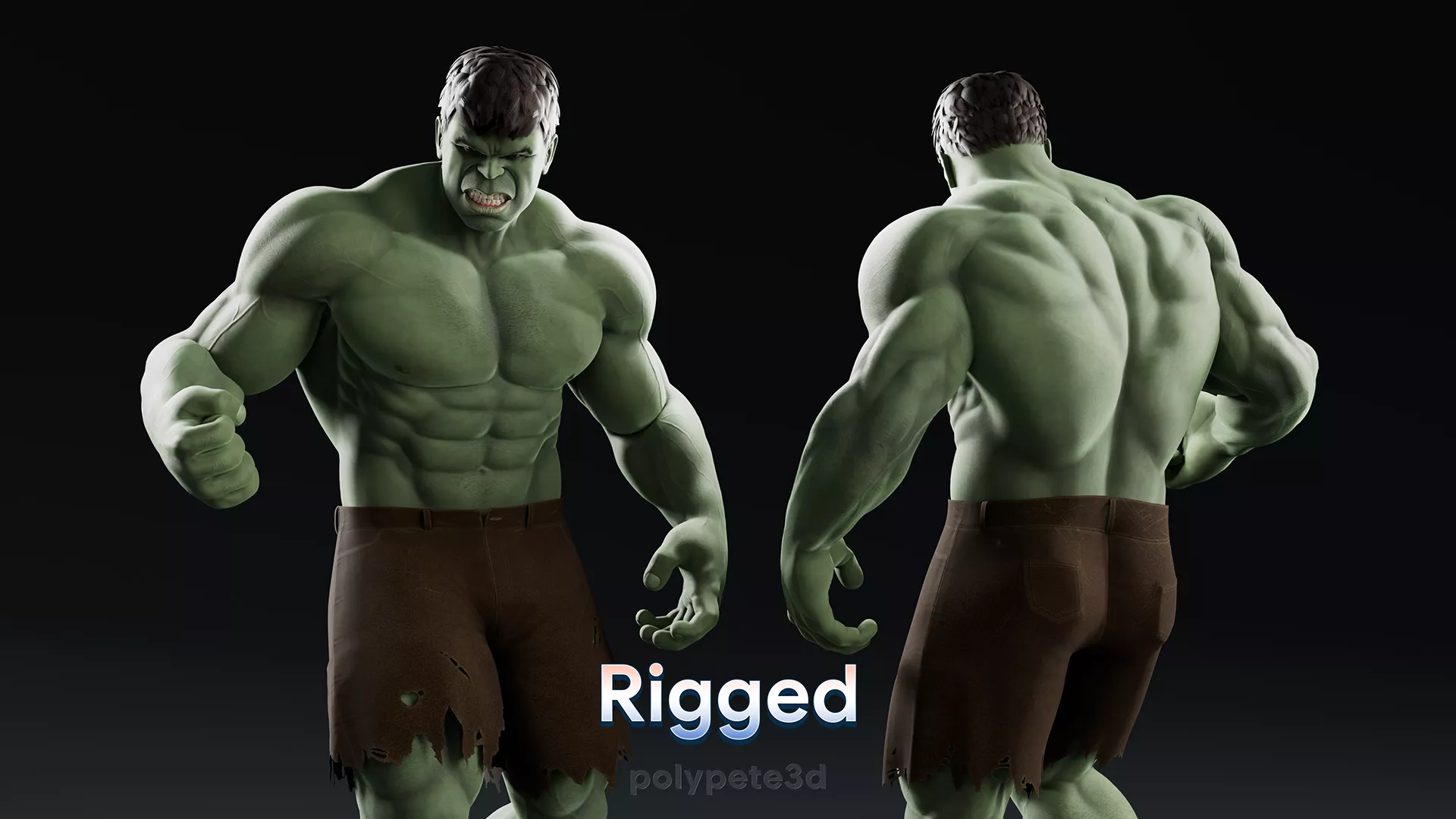 The Hulk Low-poly 3D model