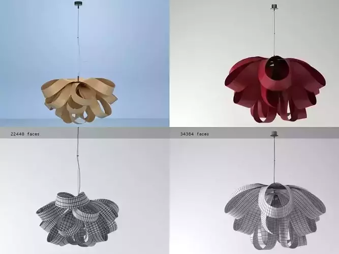 Agatha pendant lamp made from paper ribbons