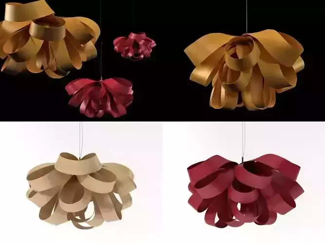 Agatha pendant lamp made from paper ribbons